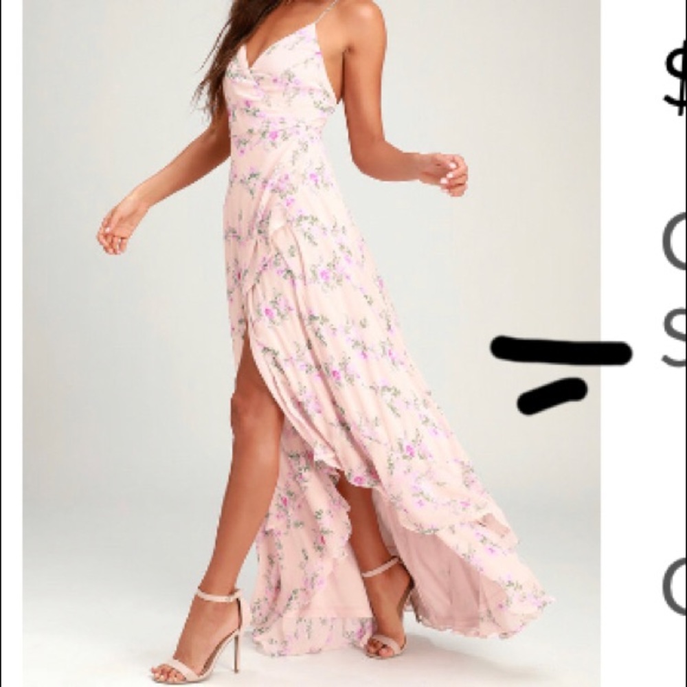 Lulu’s Blush high-low floral dress